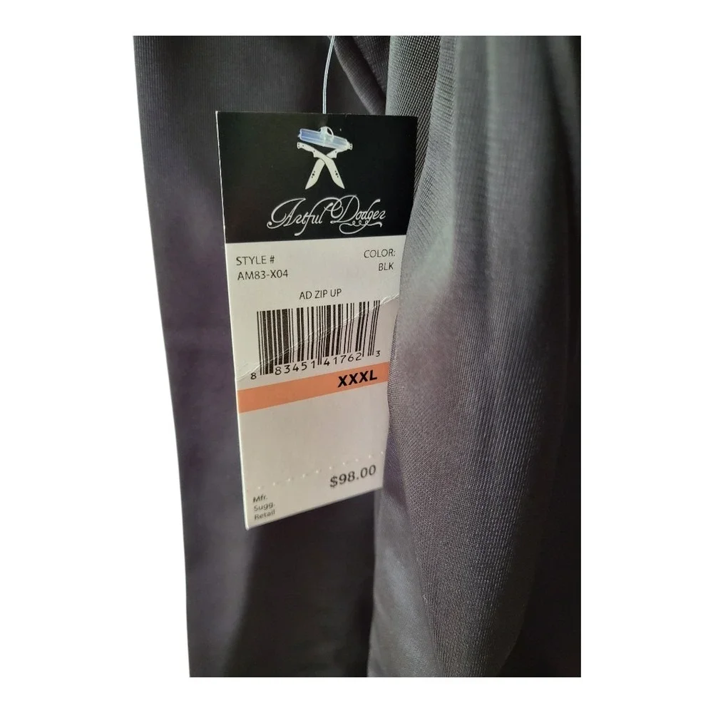 ARTFUL DODGER Men's‎ Black Ad Zip Up Jacket $98 NEW 3x